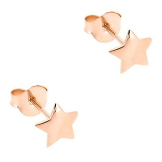 Polished Rose Gold Star Earrings