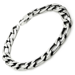 Oxidised Stainless Steel Chain Link Bracelet
