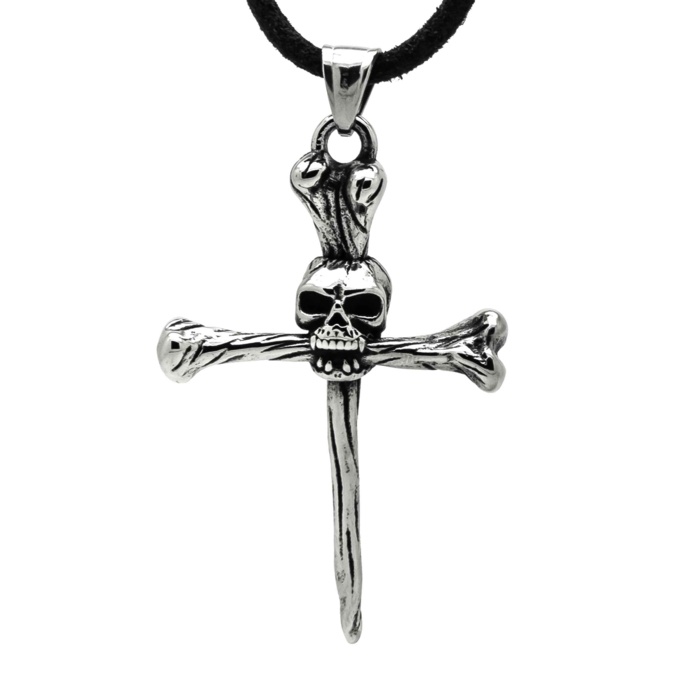 Stainless Steel Skull & Cross Bones Necklace
