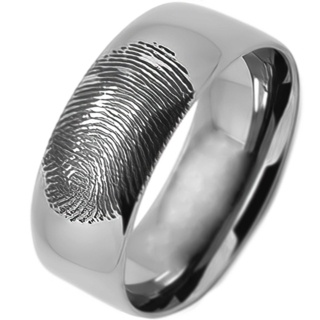 Personalised Fingerprint Titanium Ring