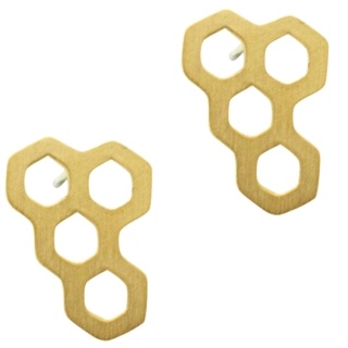 Gold Honeycomb Earrings