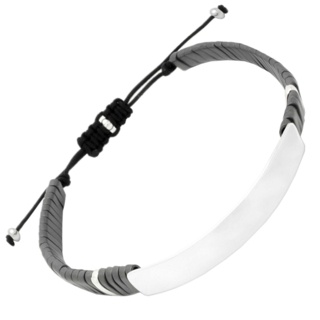 925 Silver & Hematite Adjustable Bracelet