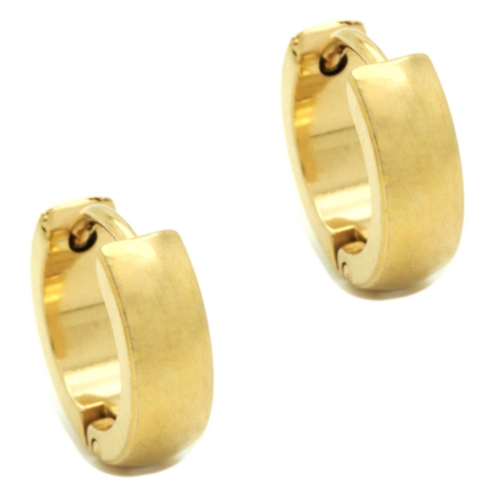 Gold Steel Dome Huggie Earrings | Stainless Steel | Suay Design