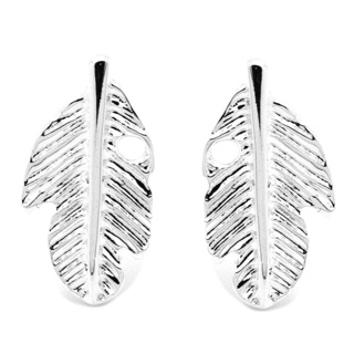 Silver Plated Leaf Stud Earrings