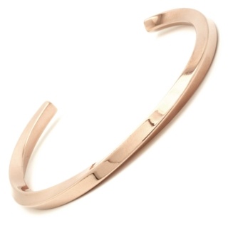Twisted Rose Gold Stainless Steel Bangle
