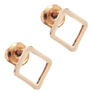 Rose Gold Square Stud Earrings