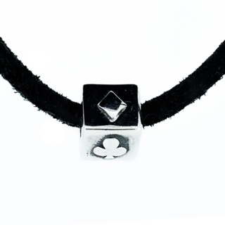 Silver Card Suits Bead Necklace