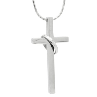 Steel Cross with Ring Pendant