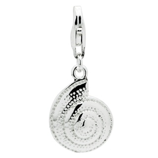 Silver Clip On Snail Shell Charm