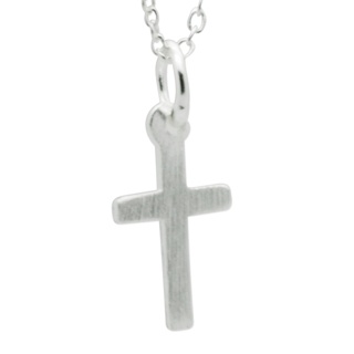 Satin Silver Cross Necklace