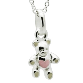 Children's Silver Teddy Bear Necklace
