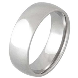 Polished Smooth 8mm Steel Ring