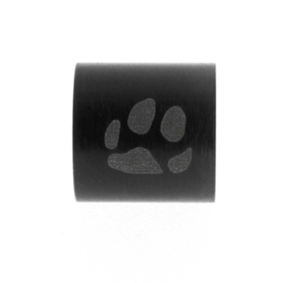 Personalised Paw Print Black Titanium Bead
