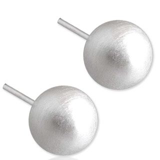 Silver Satin Globe Earrings