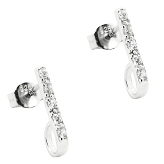 Crystal Set Sterling Silver Earrings